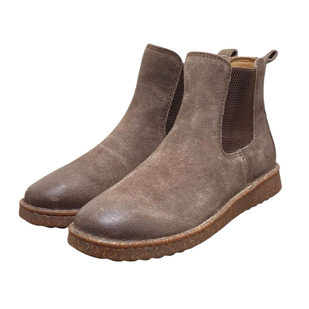 Børn Taupe Chelsea Boots Women's Sz 7.5M Suede Ankle‎ Booties